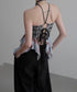 Smocked Draped Hem Halter Top